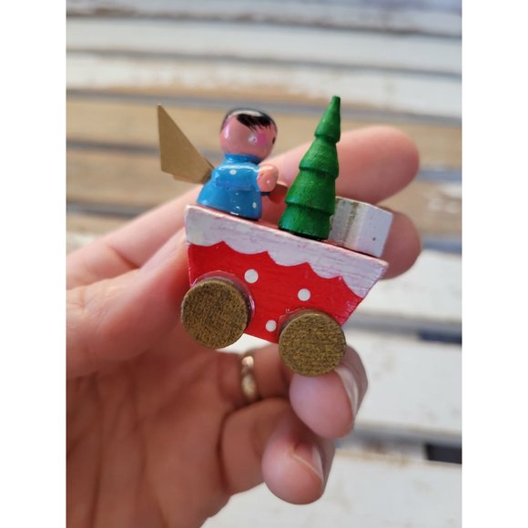Mini train Angel as is ornament Xmas cart tree - Picture 4 of 7